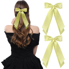 LuSeren 2 PCS Double Layer Hair Bows Red Hair Ribbon Clips Ponytail Holder Accessories for Women Girls Toddlers Teens Kids