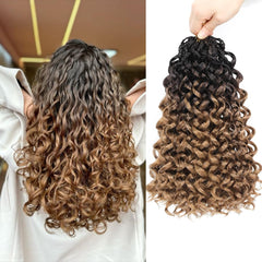 Pre looped Gogo Curl Crochet Hair 12 Inch 8 Packs Pre twisted Short Curly Crochet Hair for Black Women Ocean Wave Braiding Hair Water Wave Deep Braiding Hair (12 inch 1B)