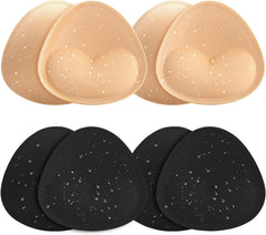 Waterproof Bathing Suit Cups Inserts - 4 Pairs Swimsuit Pads Heart Push up Insert for Women, Bikini Padding Insert
