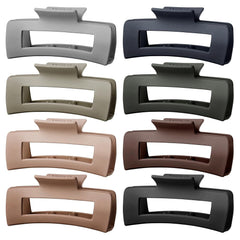 TOCESS Hair Claw Clips for Women – Large Clips for Thin Thick Hair Big Neutral Claw for Curly Hair Matte Nonslip Strong Hold 4.33 Inch Jumbo Claws Jaw Set (8 Pcs)