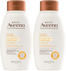 Aveeno Apple Cider Vinegar Sulfate-Free Conditioner for Balance & High Shine, Daily Moisturizing & Scalp Soothing Conditioner for Oily or Dull Hair, Paraben & Dye-Free, 12oz