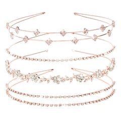 Jaciya Rhinestone Headband Silver Bridal Wedding Headband Crystal Flower Girl Leaves Crown Metal Hair Band Tiara Prom Hair Accessories for Women Girls