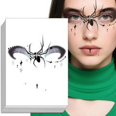 Halloween Skeleton Ghost Tattoo, Face Temporary Tattoos Face Temporary Tattoo Sticker for Women Halloween Makeup Transfer Fake Face Tattoos for Halloween Masquerade Carnival Party Photography