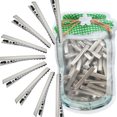 HiJeaton Hair Clips for Hair Bows, 150Pcs Alligator Metal Clip (4.5cm/1.77"), Gator Hairdresser Clips for Bow Making, Large Plain DIY Clips Supplies for Crafts