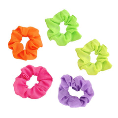 Neon Scrunchies,Neon Hair Accessories,Neon Hair Ties,Hot Pink Scrunchie,80s Hair Accessories for Women,80s Outfits for Women Girls (4 Pack Scrunchies)