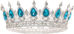 FORSEVEN Queen Crown Rhinestone Wedding Crowns and Tiaras for Women Costume Party Hair Accessories Princess Birthday Crown Crystal Bridal Crown Halloween Decorations Headband