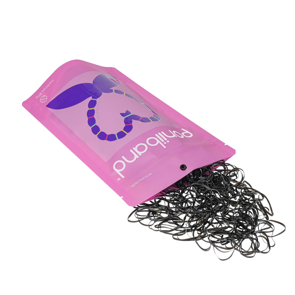 Premium Hair Elastic Tie Bands Latex-Free (20mm x 2mm x 0.4mm, Pastel Mix) 2,000 pcs