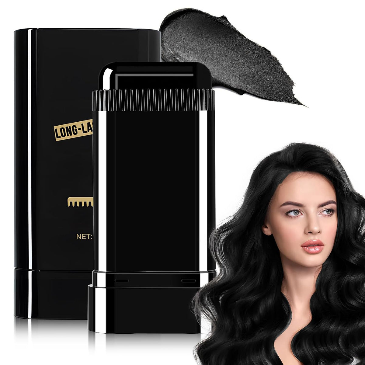 Safe and Convenient Comb Hair Dye, Waterproof and Sweat-Proof Hair Dye Comb, Portable Hair Colouring Comb, 2 in 1 Instant Dye for Women & Men (Coffee)