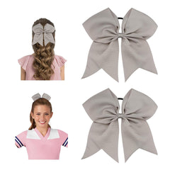Cheer Bows for Cheerleaders Cheerleading Bows 2 Pcs 8 Inch Large White Hair Bow Scrunchies Ribbon Ties School Sports Softball Cheerleader Bows Hair Accessories Gifts for Girls Women