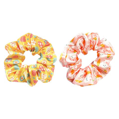 Neon Scrunchies for Hair 80s 90s, 4Pcs Silk Satin Scrunchy Hair Elastics Ties Scrunchies Hair Elastics Bands Ponytail Holder Neon Hair Accessories for Women Girls 80s 90s Party Outfit