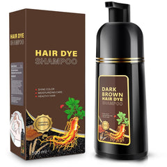 Black Hair Dye Shampoo 3 in 1, Herbal Shampoo Hair Dye for Women Men, Grey Coverage Shampoo 16.9fl oz