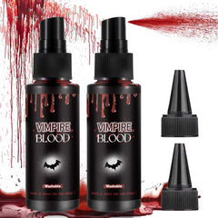 Halloween Fake Blood Spray, Washable Fake Blood Makeup Kit, Halloween Realistic Fake Blood, Perfect for Vampire Makeup, Clown & Sfx & Cosplay & Zombie Make Up Kit, 2 Pack