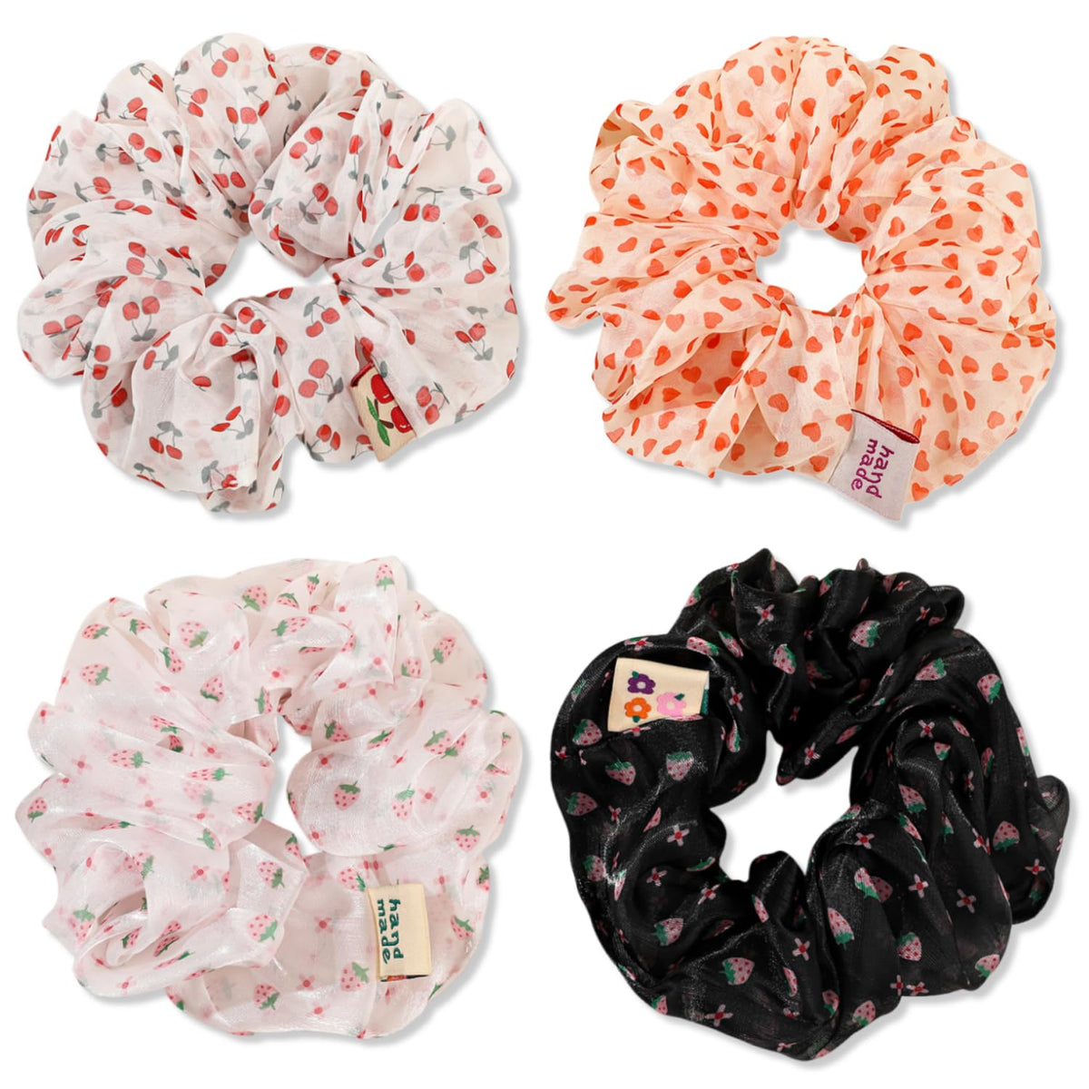 Oversized Scrunchies Jumbo Organza Scrunchies Large Chiffon Scrunchies No Damage Giant Scrunchies for Sleeping Big Hair Scrunchies for Women(6PCS,Style1)