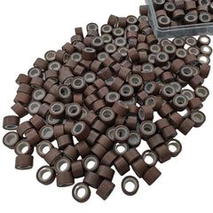 500 Pcs Micro Link Rings Beads for Hair Extensions 5mm Silicone Lined Beads Microlinks Hair Extensions Tool (Black, 5.0mm)