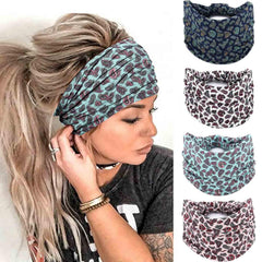 Acenail Wide Headbands Women Knotted Turban Headband Elastic Non Slip Hairbands Floral Workout Headbands Yoga Cotton Hair Scarfs Boho Head Wraps Fashion Hair Accessories for Women 4Pcs(Bohemian)