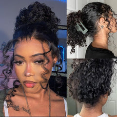 Deep Wave 360 Lace Front Wigs Human Hair 28 Inch Invisi Strap HD Full Lace Front Wigs Human Hair Pre Plucked with Drawstring 180 Density Curly Wig 360 Glueless Lace Frontal Wigs for Women