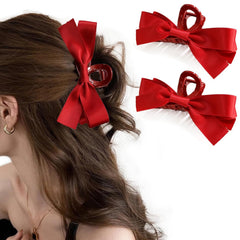 Sizobi Bow Claw Clips, Bow Hair Clips White Hair Bows, Hair Accessories for Women, Extra Large Black Barrettes, Scrunchies for Thin Thick Curly Hair