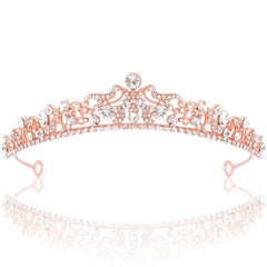 TOBATOBA Silver Tiara Silver Crown for Women Girls Crystal Princess Tiara Wedding Tiaras for Bride, Quinceanera Crown 15 años quinceañeras for Birthday Bridal Prom Pageant