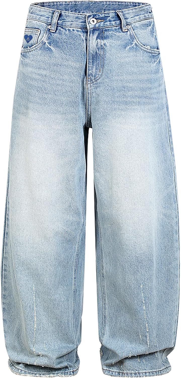 Aelfric Eden Washed Baggy Jeans Wide Leg Pants for Women Men Straight Leg Casual Loose Unisex Streetwear Y2K Denim Jeans
