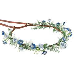 Handmade Flower Crown for Women Floral Headband Girls Headpiece Flower Hair Accessories for Weeding Bride Cosplay Party Festival(White Style)