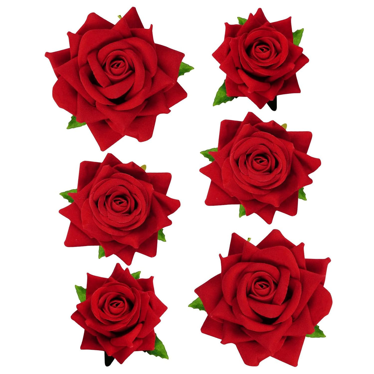 6 Pcs Rose Flower Hair Clip Rose Brooch Floral Hair Accessories for Woman Girls Flamenco Dancer Mexican Wedding Party Mother's Day Halloween Costume