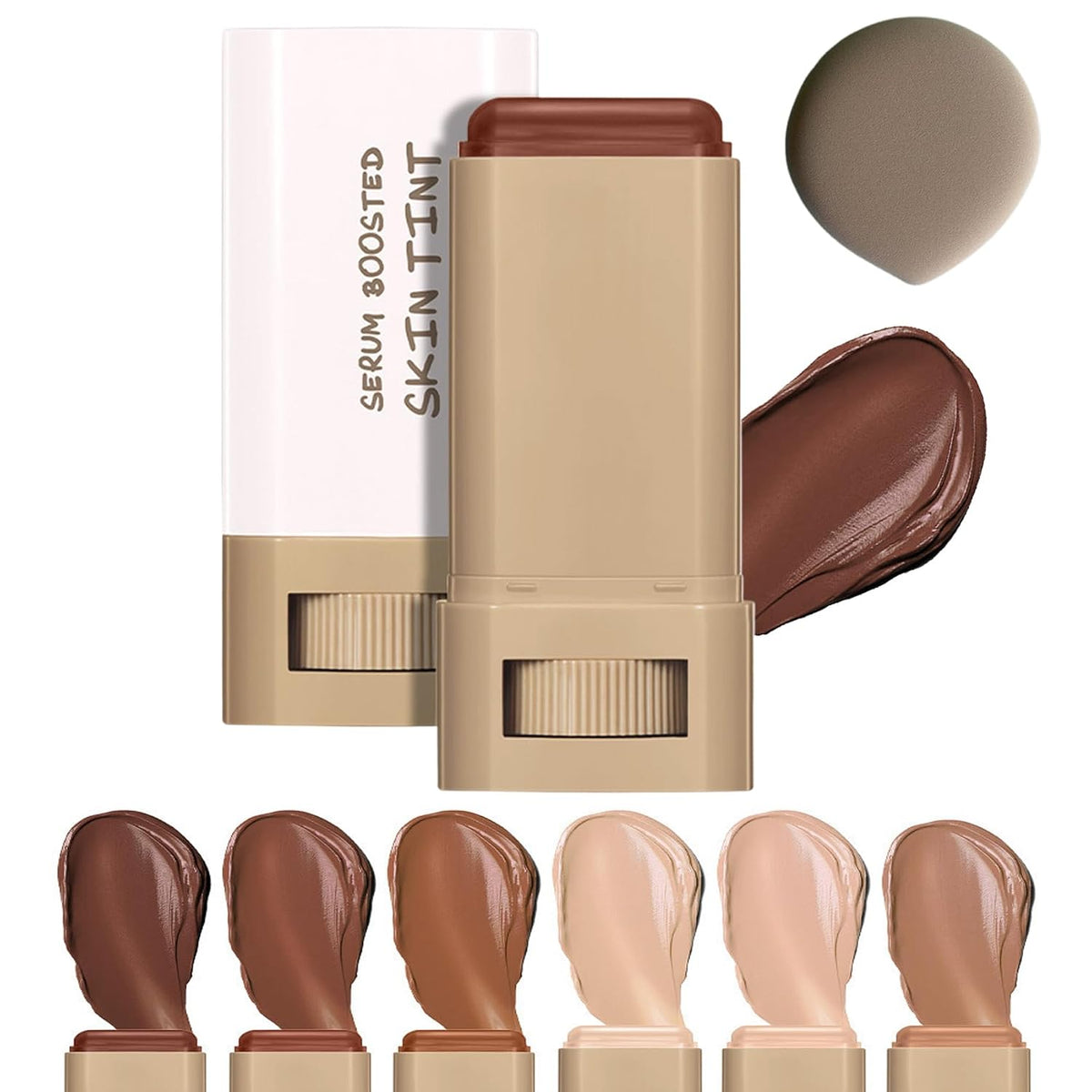 Cove Balm Beauty Stick - Covebalm Skin Tint for Black Women, Solid Tinted Moisturizing Serum Contour Stick, Smooths Fine Lines and Evens Tone with a Natural Finish (Medium Deep)