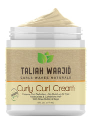 Taliah Waajid Curls Waves Natural - Curly Curl Cream | Extreme Curl Definition Hair Styling Gel | No Build-up or Frizz | 100% Paraben Free | Shea Butter & Sage - 6oz