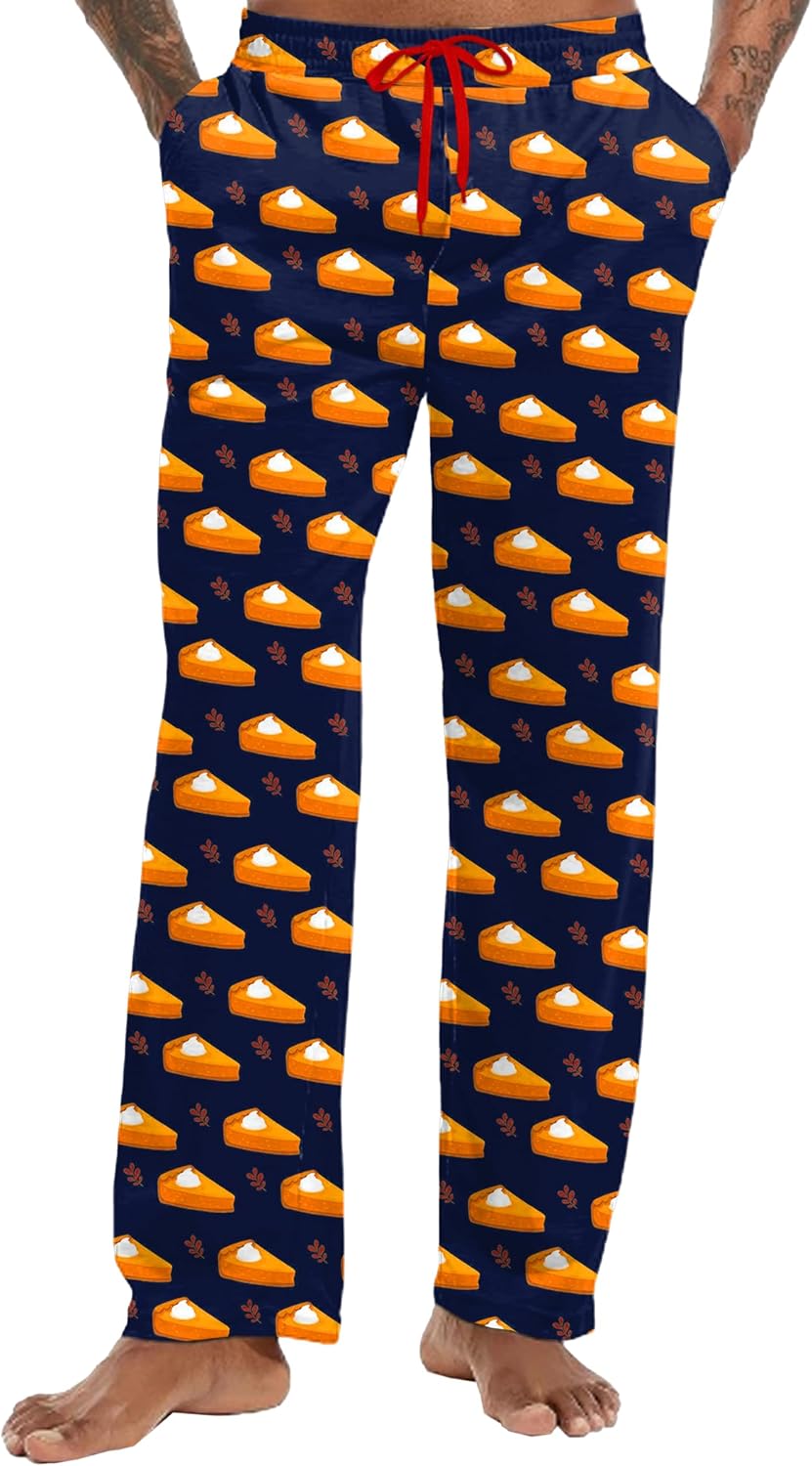 Men Halloween Pajama Pants Elastic Waist Lounge Pants
