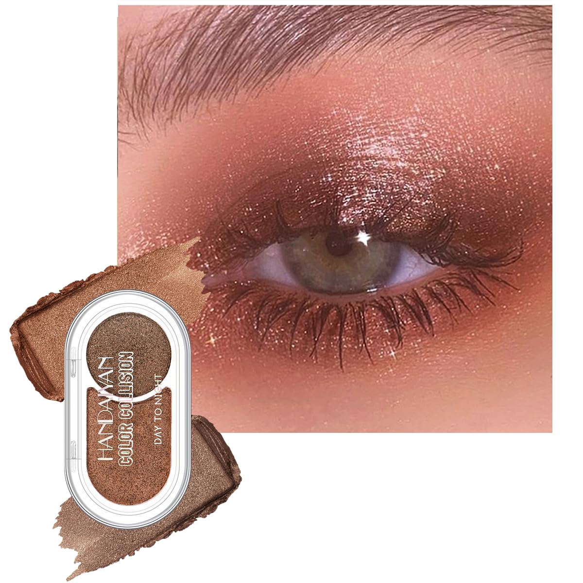 Burnt Terracotta & Smoked Bronze Eyeshadow Duo – Rich Earthy Neutrals for Sultry Everyday Glam – Ultra-Blendable, High-Payoff Formula for Effortless Smoky Eye or Warm Matte Depth(03)