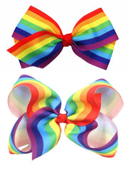 Rainbow Hair Clips Hair Bow for Women Girls Rainbows Hairs Accessories Pride Day Hairs Accessories TSFJ53 (2pcs 4Inch Rainbow)