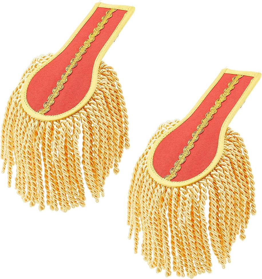 SUPERFINDINGS 2PCS Tassel Shoulder Detachable Cloth Ringmaster Shoulder Tassel Epaulettes Gold Chain Badge Epaulettes Brooch Pin for Costume Accessories Cosplay Carnival