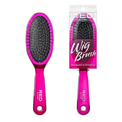 RED by Kiss Anti-Static & Anti-Frizz Wig Brush with Stainless Steel Knot-Free Bristles for Easy Detangling, Smooth Hair & Wigs Without Breakage or Snagging (Mini)