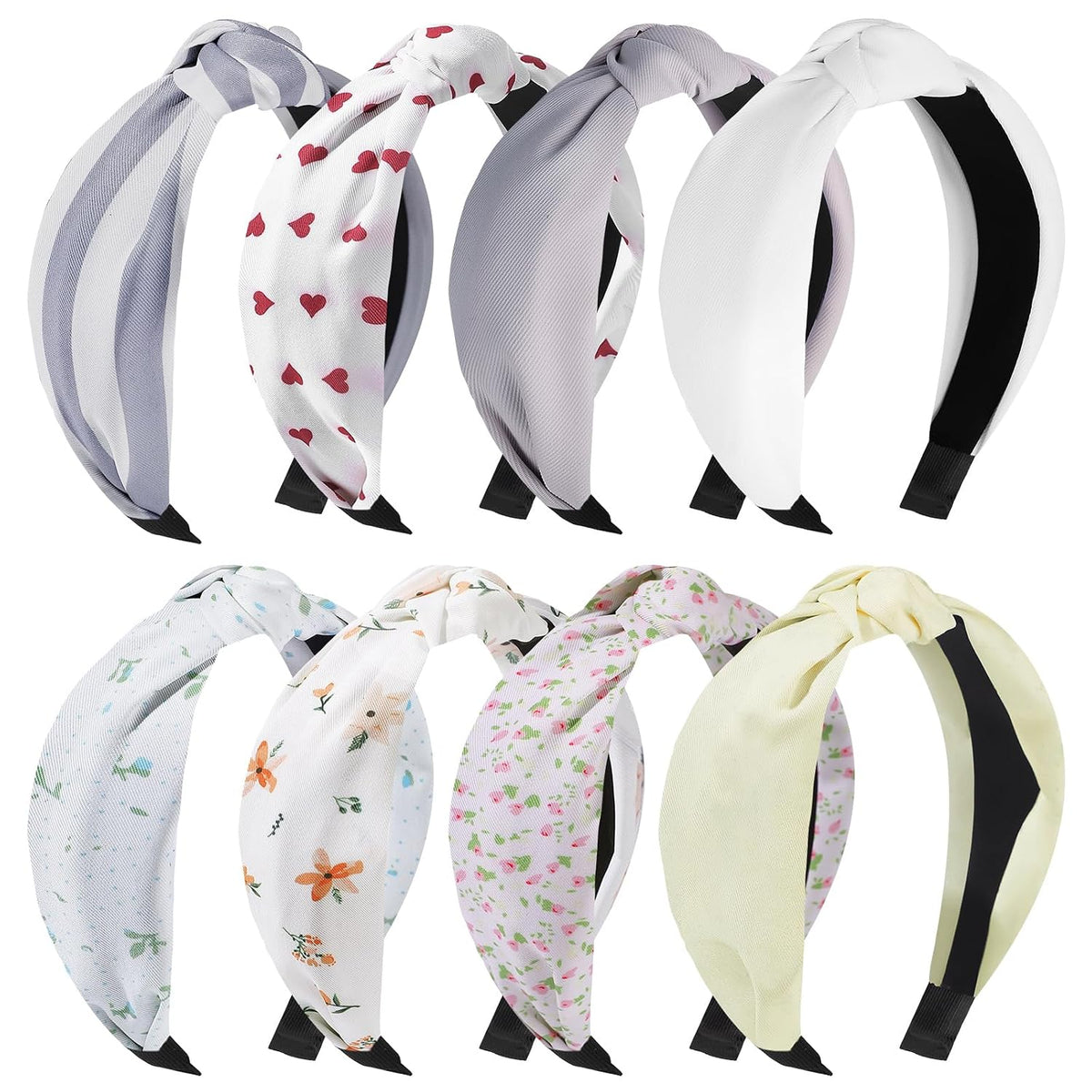 8Pcs Headbands for Women, Fashion Knotted Headband Coffee Series Wide Hairband Hair Accessories Stocking Stuffers for Women Girls