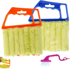 All-Purpose Washable Cleaning Brush–Blinds, Mini Washable & Removable Blind Cleaner Tool, Blind Cleaner Duster Tool Handheld Household Cleaning Tools for AC, Car, Fan (Orange-2)
