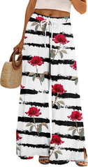 Palazzo Pants for Women Casual Summer Boho Wide Leg Pants High Waist Lounge Pant 2025 Beach Vacation Outfits