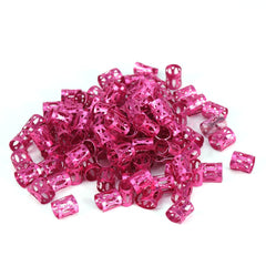 100PCS Braiding Beads Metal Cuffs,New Colorful Dreadlocks Beads Hair Braid Rings Clips Dread Locks, Rings Cuff Hair Decoration Braiding Filigree Tube Hair Jewelry (red)