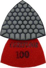 Diamond Triangle Polishing Pad, 80mm Resin Bond Hook and Loop Backing Pad for Granite Concrete Marble Stone, Grit 3000, 7PCS