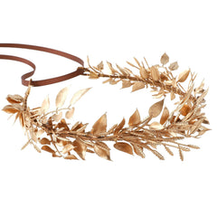 Gold Leaf Headpiece Headbands for Women Greek Goddess Accessories Flower Headband Gold Metal Fairy Crown Bridal Hairband for Women Girl Photoshoot