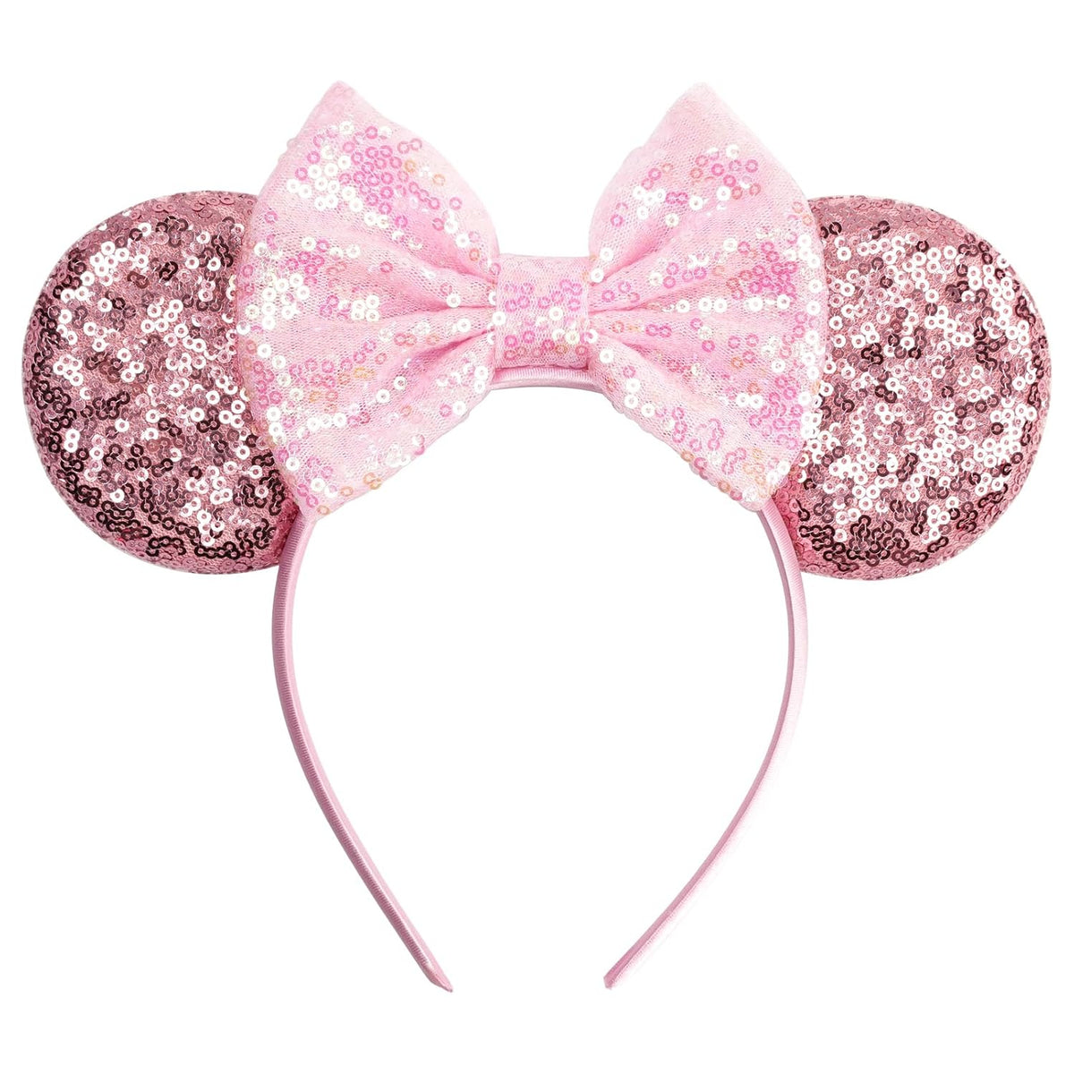 Sparkle Mouse Ears，Classic Black Sequin Mouse Ears Headband for Adults and Other Lovely Users,Holiday Party or Amusement Park Accessory