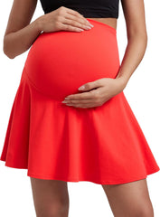 CRZ YOGA Womens Butterluxe Maternity High Waisted Tennis Skirts A Line Flowy Golf Athletic Casual Pregnancy with Pockets