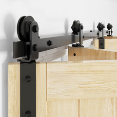 WINSOON Bifold Door Hardware for Closet: Heavy Duty Bi Fold Barn Door Hardware Kit - 54" Track Folding System for Max Two 24" Doors Panels 46" Opening - Top/Side Mount, Doors Not Included