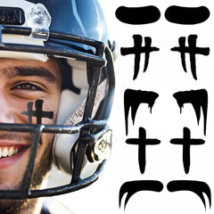 60 Pairs Eye Black Temporary Tattoos, Sports Face Eye black Temporary Tattoos for Baseball Football Softball Themed Party Birthday Party Supplies (Mix)