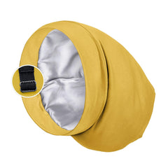PARISBELLA Satin Lined Sleep Cap Bonnet for Curly Hair and Braids, Stay On All Night Wrap with Adjustable Strap for Women and Men, Black, Pack of 1