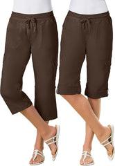 Woman Within Convertible Length Cargo Capri/Bermuda