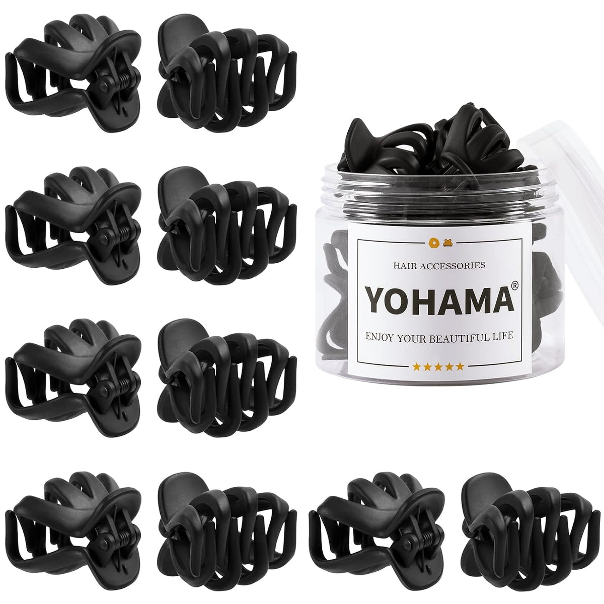 YOHAMA 10 pcs Hair Clips Medium Small 1.57 Inch Octopus Claw Clips 4cm Medium Jaw Clips Durable Strong Grip for Women Girls Thick Hair.