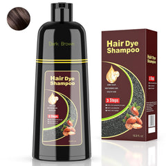 Black Hair Dye Shampoo for Woman & Man, Argan Hair Color Shampoo 3 in 1, Semi-Permanent Gray Hair Coverage, Mild Formula, Lasts 30 Days(16.90 oz)