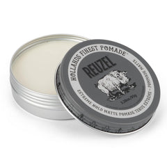 Reuzel Extreme Hold Matte Pomade, Strongest All Day Hold, Water Soluble Styling, Matte Finish & Flake Free, Easy To Wash Out, For All Hair Types