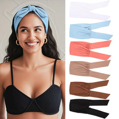 4-Piece Adjustable Knotted Headbands for Women - Elastic, Fashionable Sports & Workout Headbands