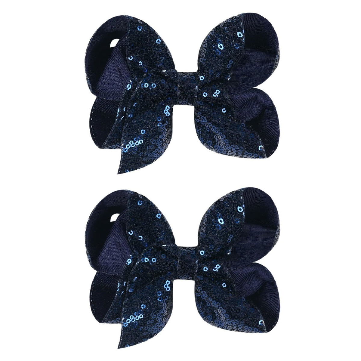 2 PCS Enchanting 5-Inch Fairy Fashion Bow Hairpin: Multicolor Option Sequins Hair Clip for Kids and Teenage Girls (Rainbow)