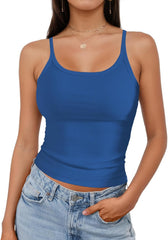 Tank Tops for Women, Spaghetti Strap Tank Top, Scoop Neck Ribbed Tank Tops, Summer Camisole Going Out Tops Shirt
